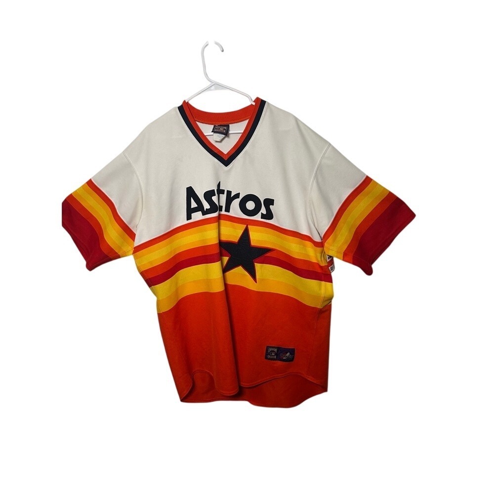 Cooperstown Collection Astros Jersey Vintage MLB Baseball Orange Stripe Size 3XL